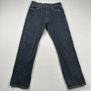Levis 501 Jeans Mens 33x34 (Fits 30x31) Straight‎ Leg Button Fly Denim Dark Wash